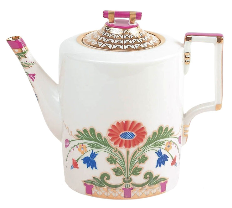LOMONOSOV PORCELAIN COFFEE POT MOSCOW RIVER 32.3 OZ/955 ML
