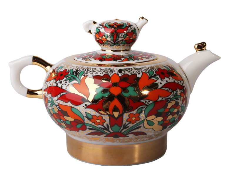 LOMONOSOV PORCELAIN TEA POT FAMILY RED ROOSTER 1 CUP 8.5 OZ/250 ML