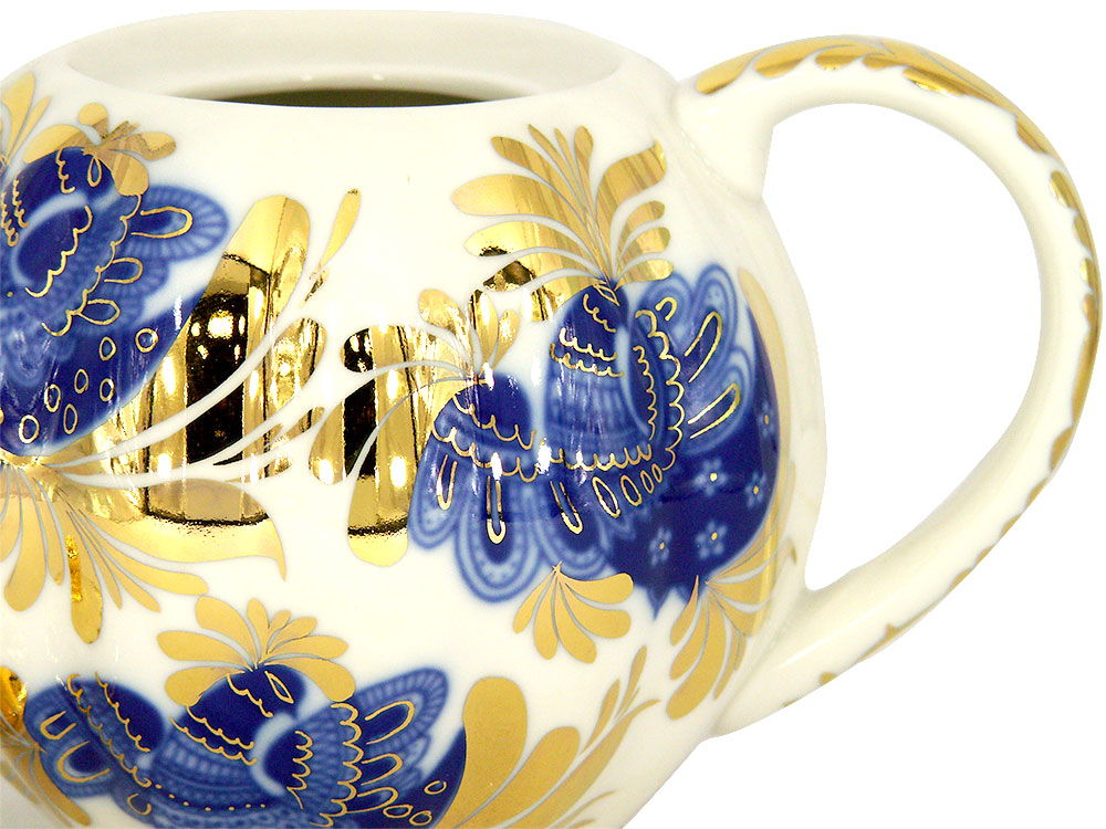Lomonosov Porcelain Tea Pot Tulip Golden Garden 3 Cups 20 oz/600 ml
