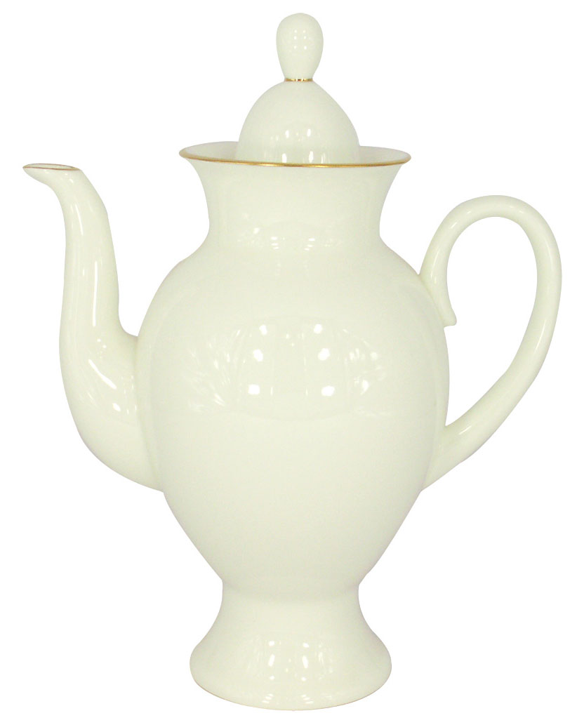Lomonosov Imperial Porcelain Porcelain Bone China Coffee pot Classic-2 Golden Ribbon 21.3 fl.oz/630 ml