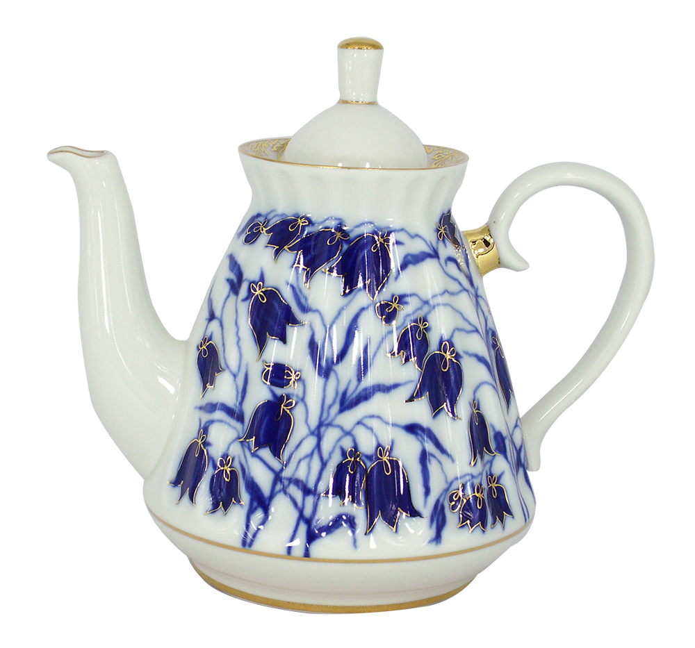 Lomonosov Porcelain Teapot Blue Bells
