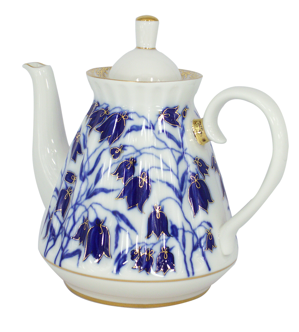 Lomonosov Porcelain Teapot Blue Bells