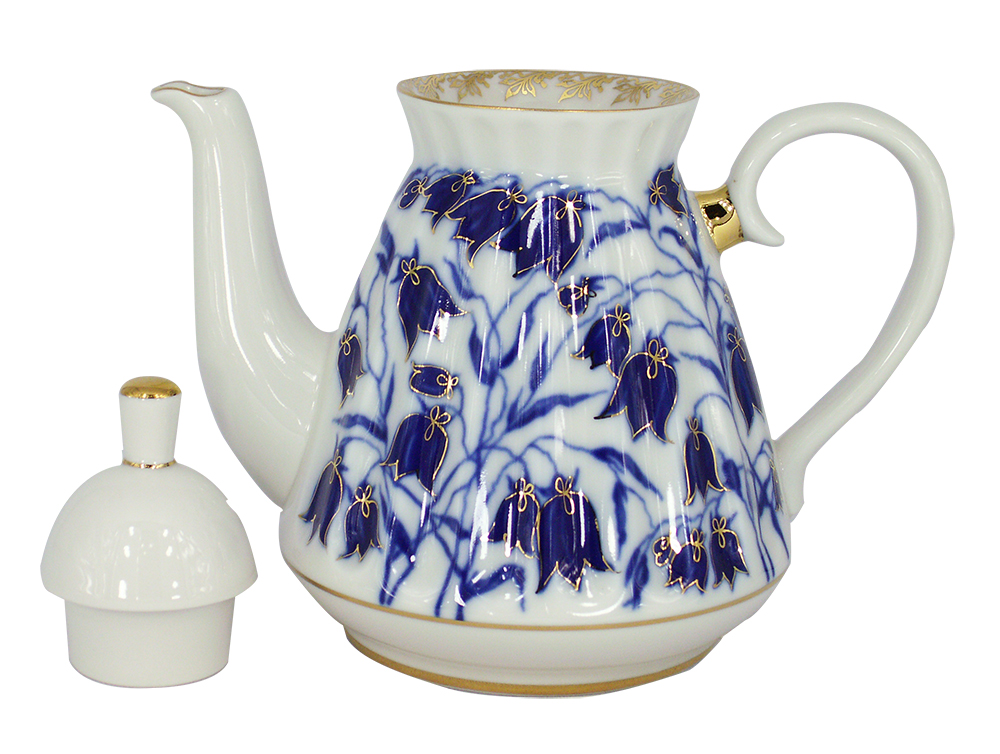 Lomonosov Porcelain Teapot Blue Bells