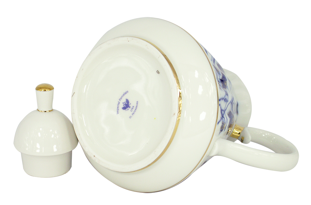 Lomonosov Porcelain Teapot Blue Bells