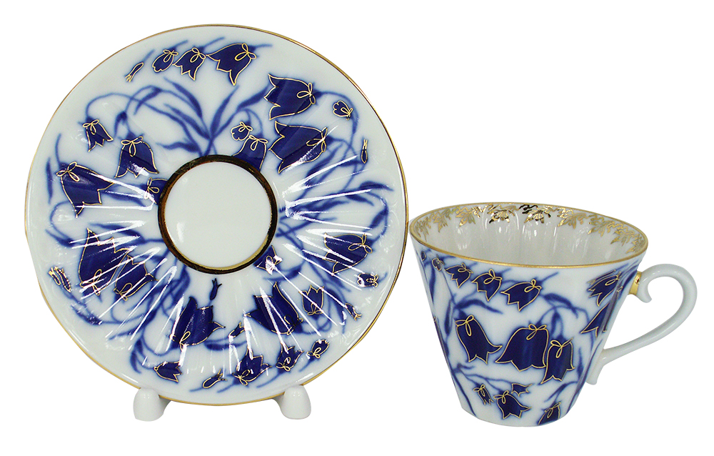 Lomonosov Imperial Porcelain Tea Set Bluebells 6/15