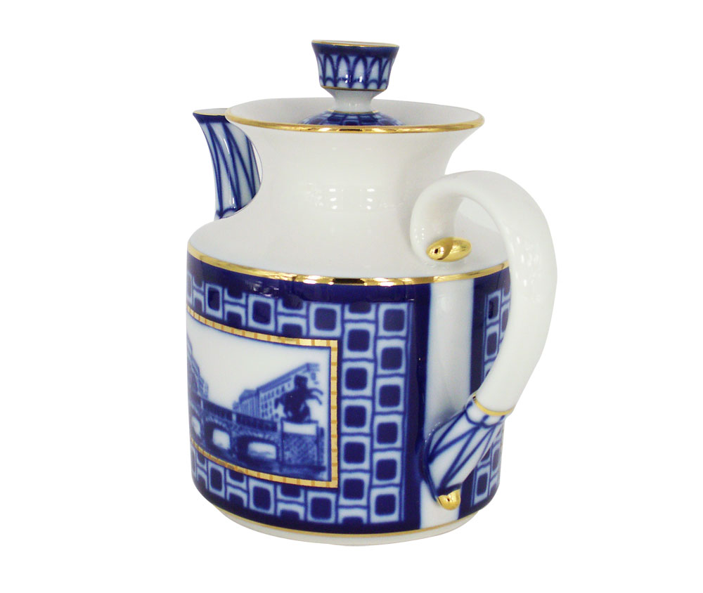 Lomonosov Imperial Porcelain Teapot "Bridges of Saint Petersburg"