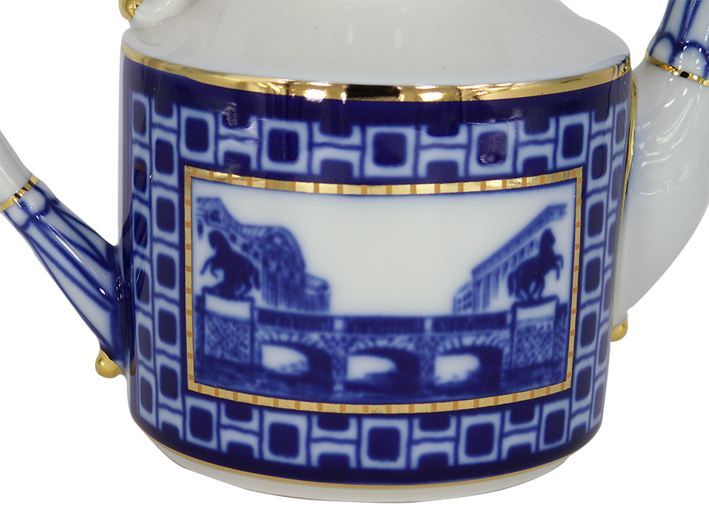 Lomonosov Imperial Porcelain Teapot "Bridges of Saint Petersburg"