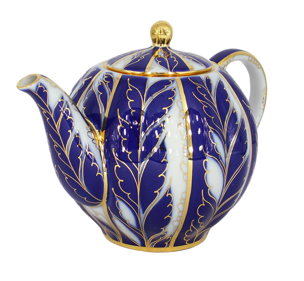 Lomonosov Imperial Porcelain Tea Pot Tulip Winter Night 3 Cups 20 oz/600 ml