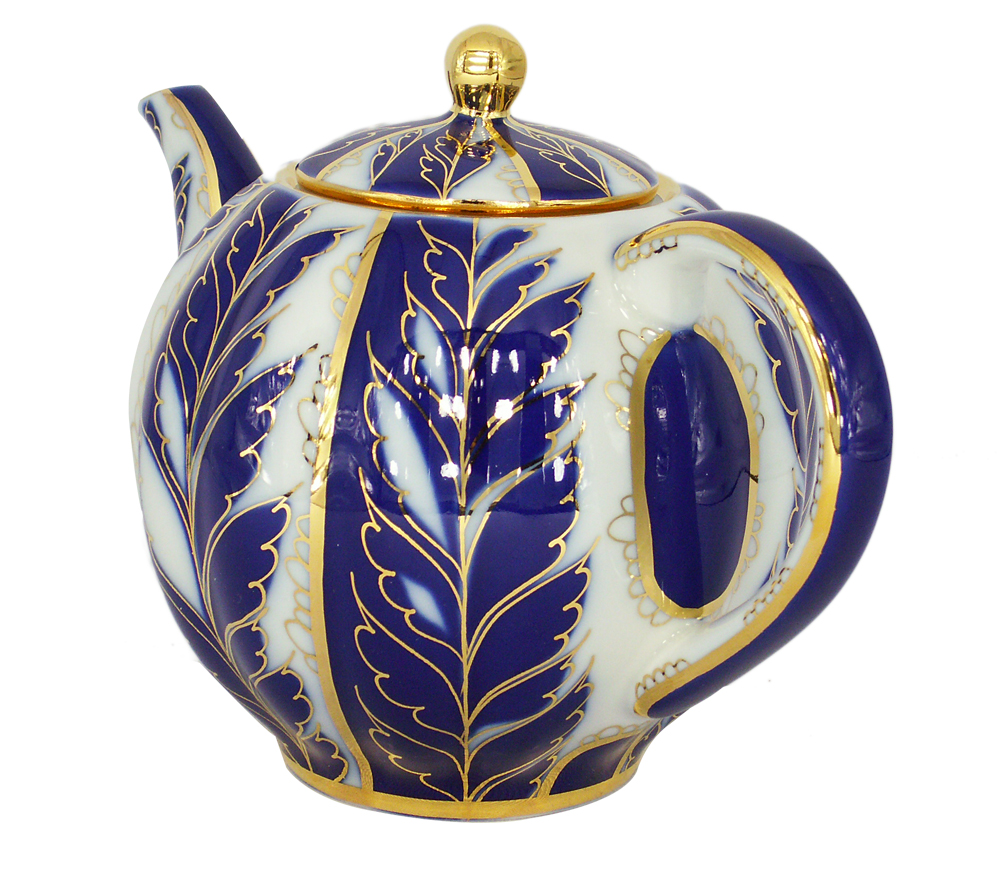 Lomonosov Imperial Porcelain Tea Pot Tulip Winter Night 3 Cups 20 oz/600 ml