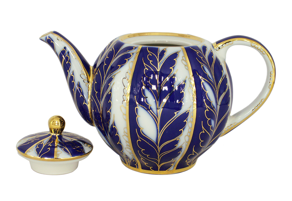 Lomonosov Imperial Porcelain Tea Pot Tulip Winter Night 3 Cups 20 oz/600 ml