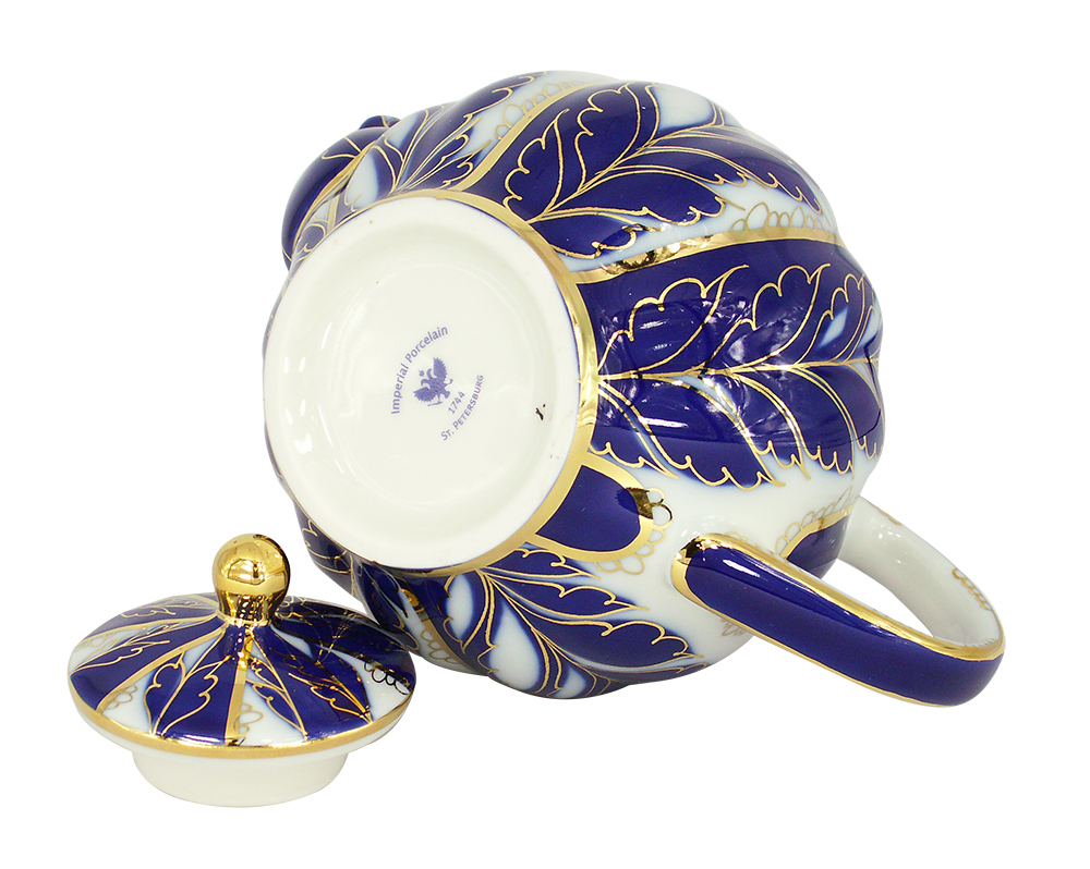 Lomonosov Imperial Porcelain Tea Pot Tulip Winter Night 3 Cups 20 oz/600 ml