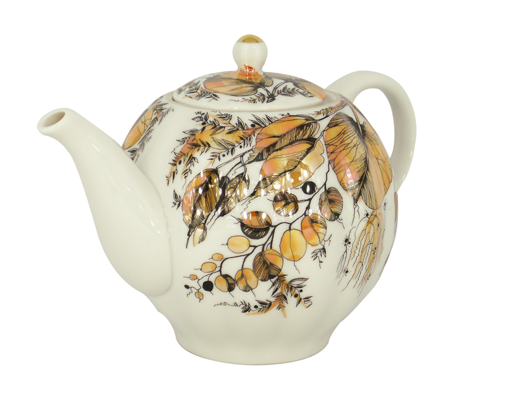 Lomonosov Imperial Porcelain Teapot Tulip My Garden 3-Cup 20 oz/600 ml