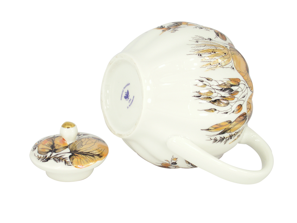 Lomonosov Imperial Porcelain Teapot Tulip My Garden 3-Cup 20 oz/600 ml