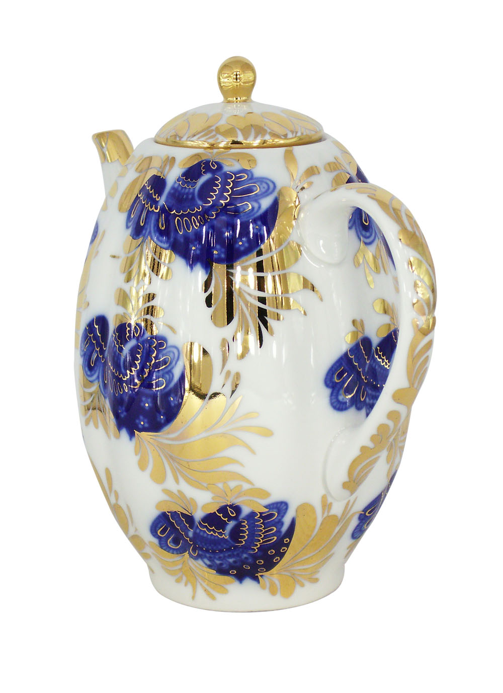 Lomonosov Imperial Porcelain Tea/Coffee Pot Golden Garden 8-Cup 40 oz/1200 ml