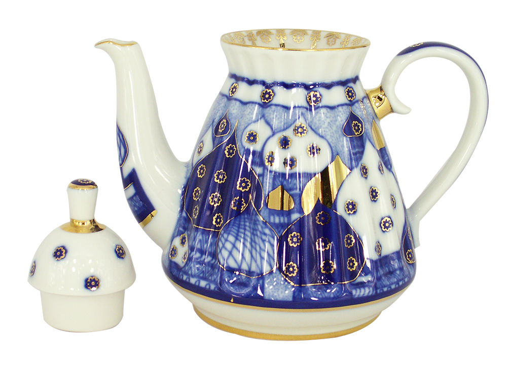 Lomonosov Imperial Porcelain Teapot Orthodox Church Bells 25 oz/750 ml