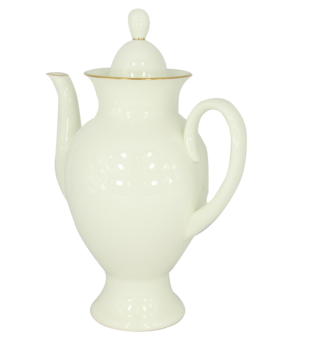 Lomonosov Imperial Porcelain Porcelain Bone China Coffee pot Classic-2 Golden Ribbon 21.3 fl.oz/630 ml