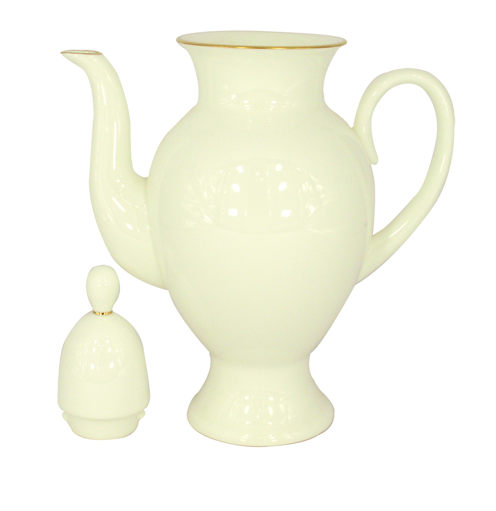 Lomonosov Imperial Porcelain Porcelain Bone China Coffee pot Classic-2 Golden Ribbon 21.3 fl.oz/630 ml