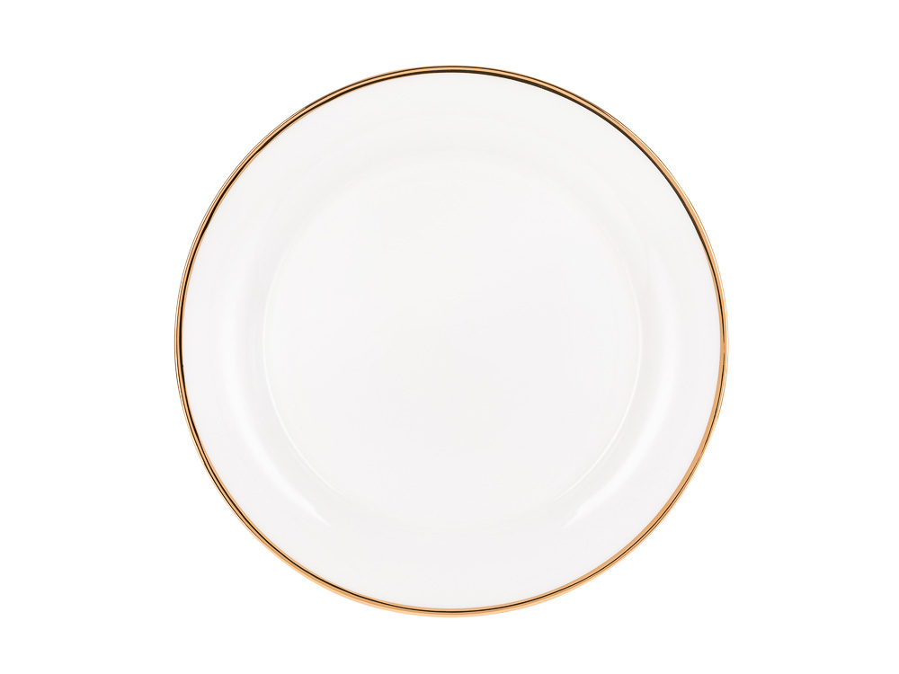LOMONOSOV BONE CHINA PORCELAIN DINNER SET YULIANA GOLDEN RIBBON 24 ITEMS FOR 6 PERSONS