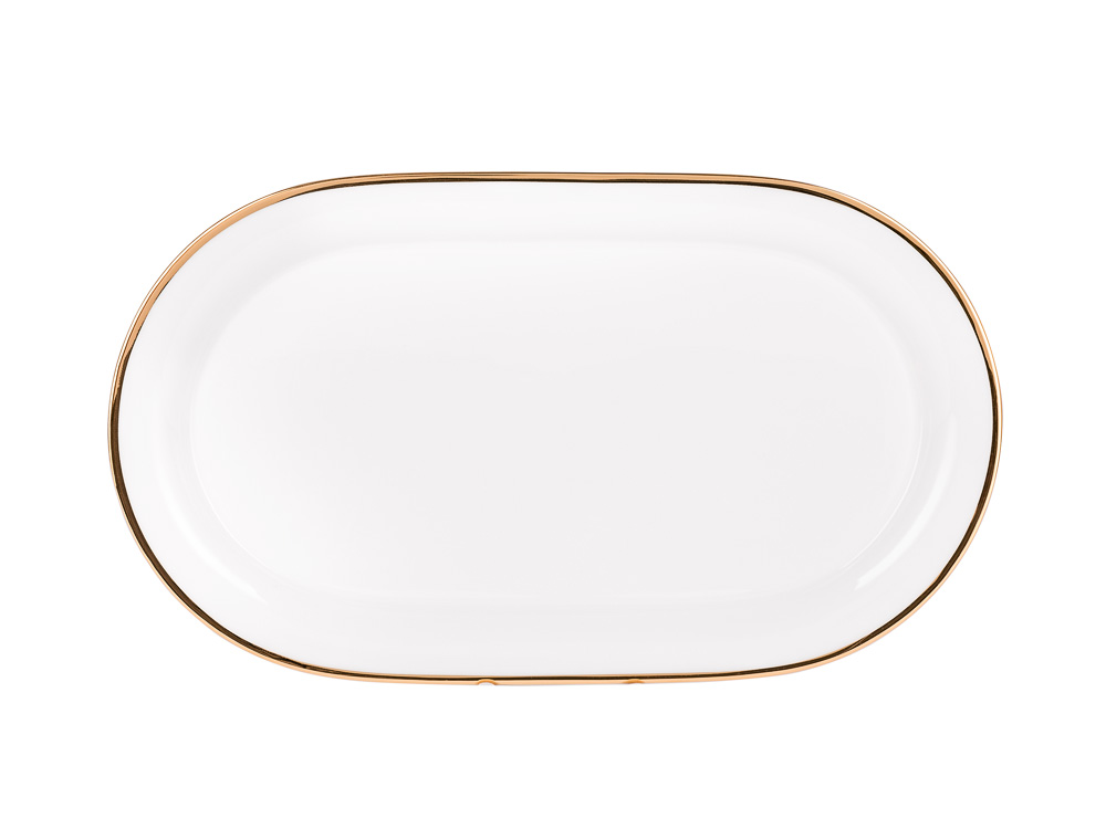 LOMONOSOV BONE CHINA PORCELAIN DINNER SET YULIANA GOLDEN RIBBON 24 ITEMS FOR 6 PERSONS