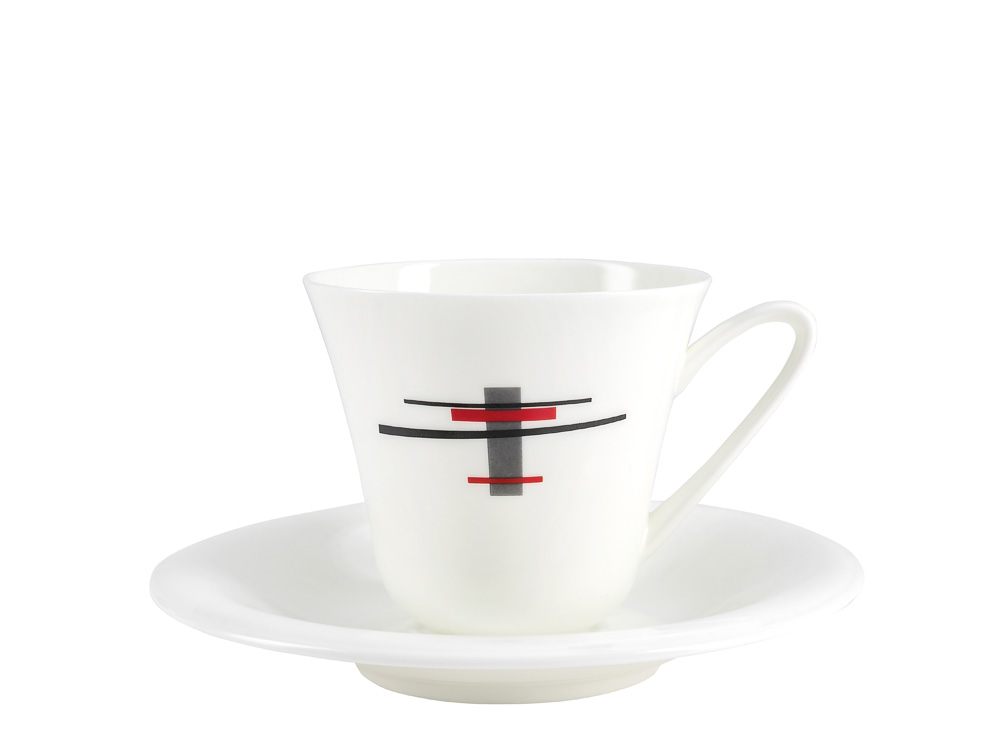 Lomonosov Porcelain Bone China Tea Set Service Red and Black 14 items