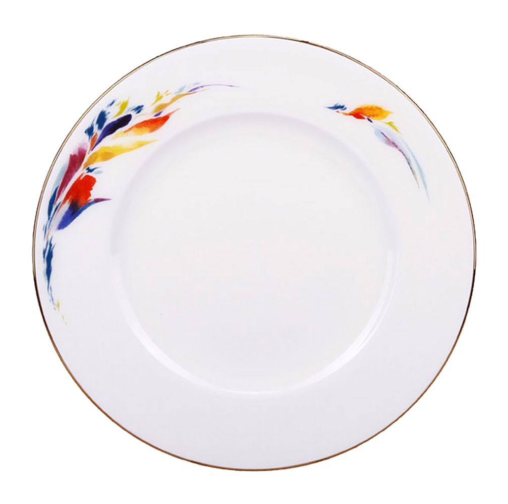 Lomonosov Porcelain Cake Dessert Plate Flame Flower 8.1"/205 mm