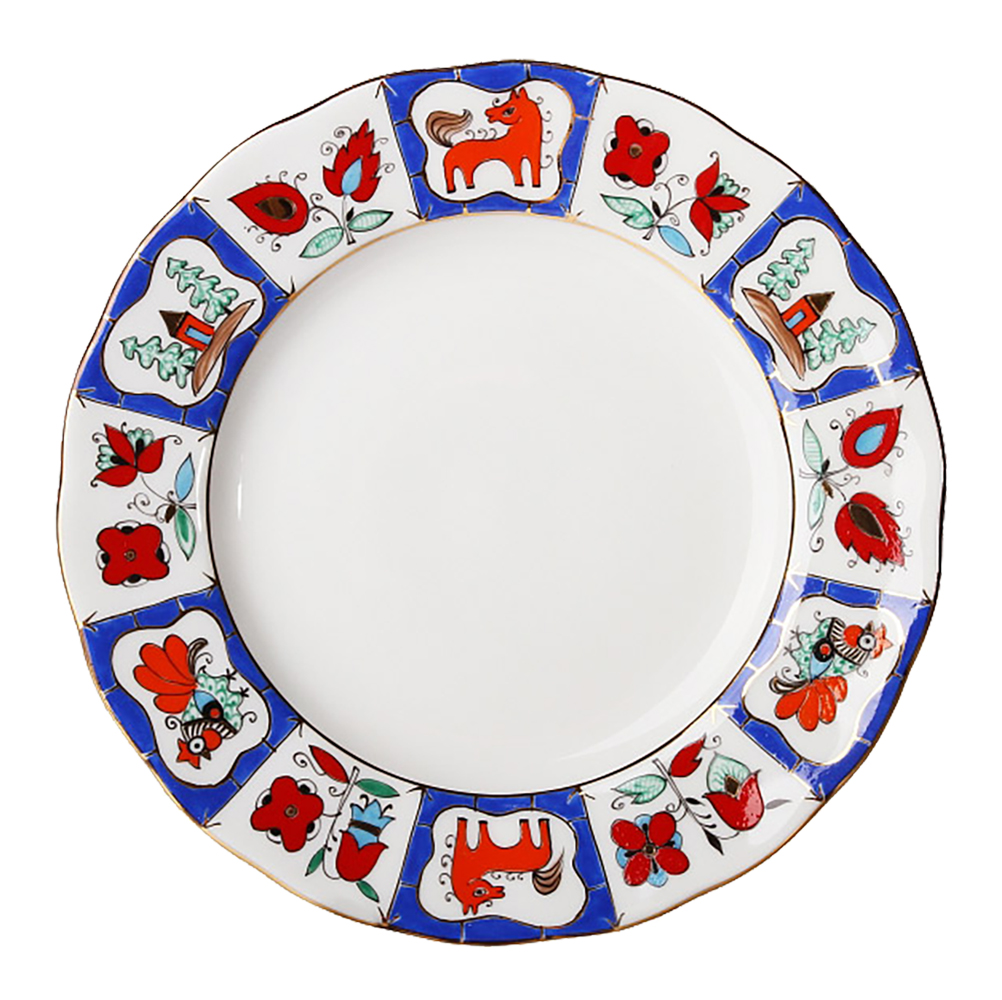 LOMONOSOV PORCELAIN CAKE DESSERT PLATE TULIP RUSSIAN LUBOK 7"/180 MM