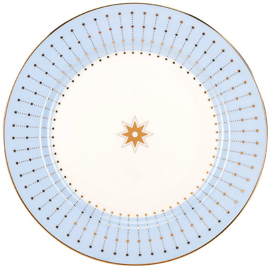LOMONOSOV PORCELAIN DINNER PLATE AZURE BLUE 7.9"/200 MM