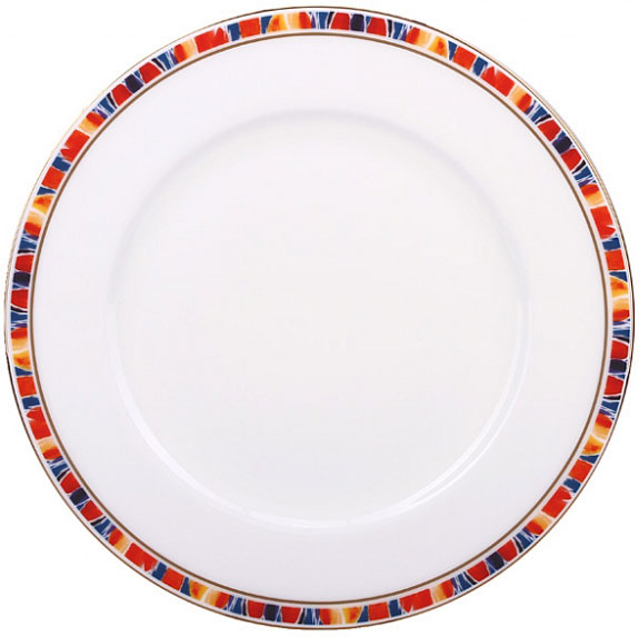 LOMONOSOV PORCELAIN DINNER PLATE FLAME FLOWER 9.1"/230 MM