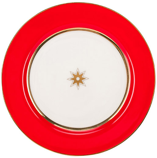 LOMONOSOV PORCELAIN DINNER PLATE SCARLET 7.9"/200 MM