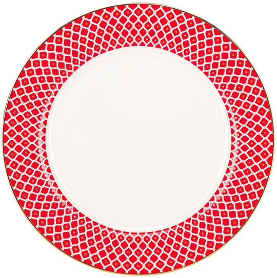 LOMONOSOV PORCELAIN DINNER PLATE SCARLET V.1 10.6"/270 MM