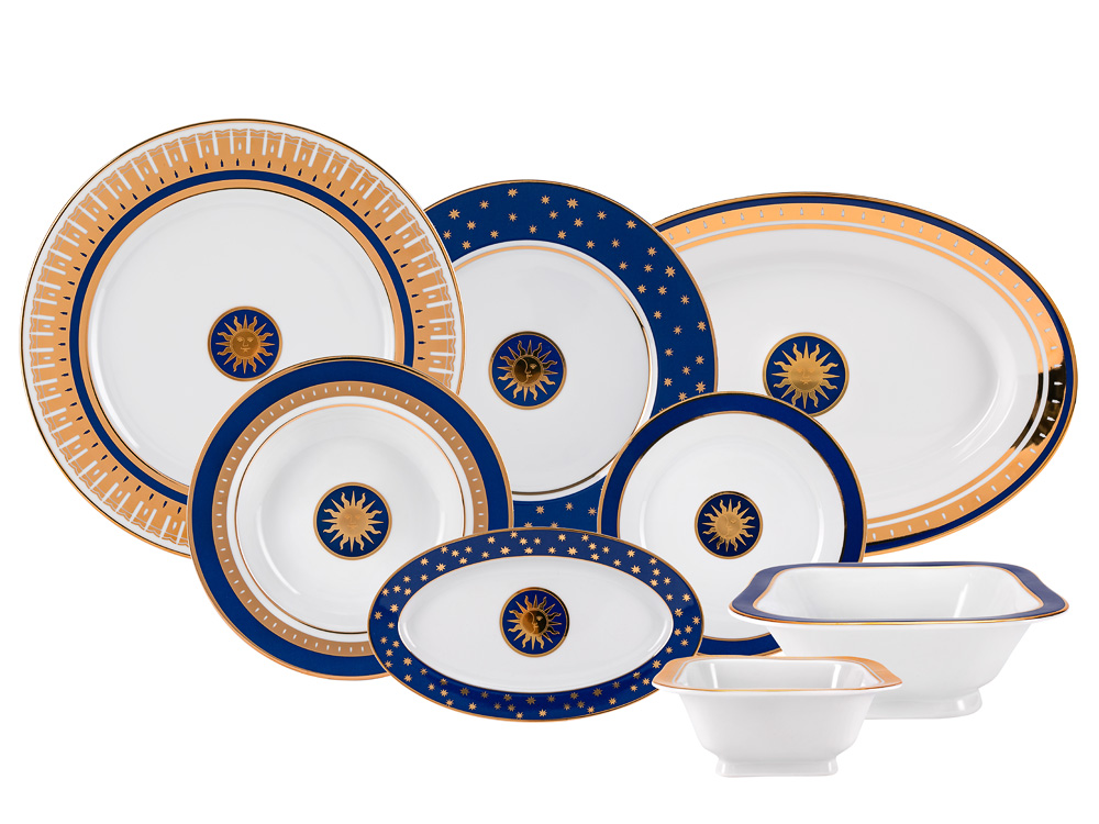 LOMONOSOV PORCELAIN DINNER SET MOSCOW STARS 24 ITEMS EUROPEAN