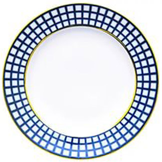 LOMONOSOV PORCELAIN FLAT DINNER PLATE COBALT CELL 11.8 "/300 MM