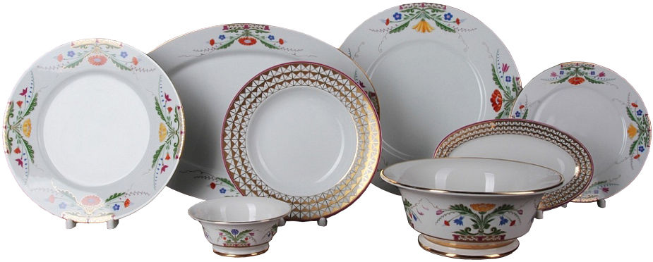 LOMONOSOV PORCELAIN DINNER SET MOSCOW RIVER 23 PIEC