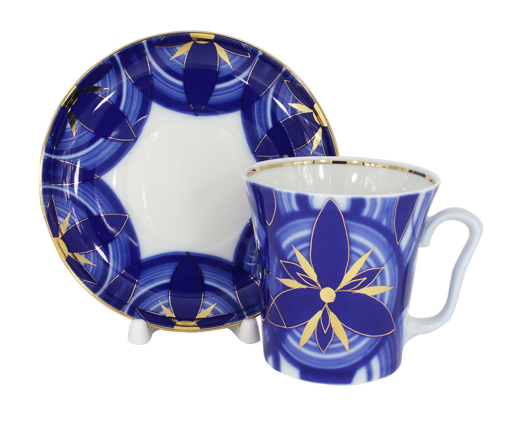 LOMONOSOV PORCELAIN MUG AND SAUCER SHINING GLORY LENINGRADSKII 12.2 FL.OZ/360 ML