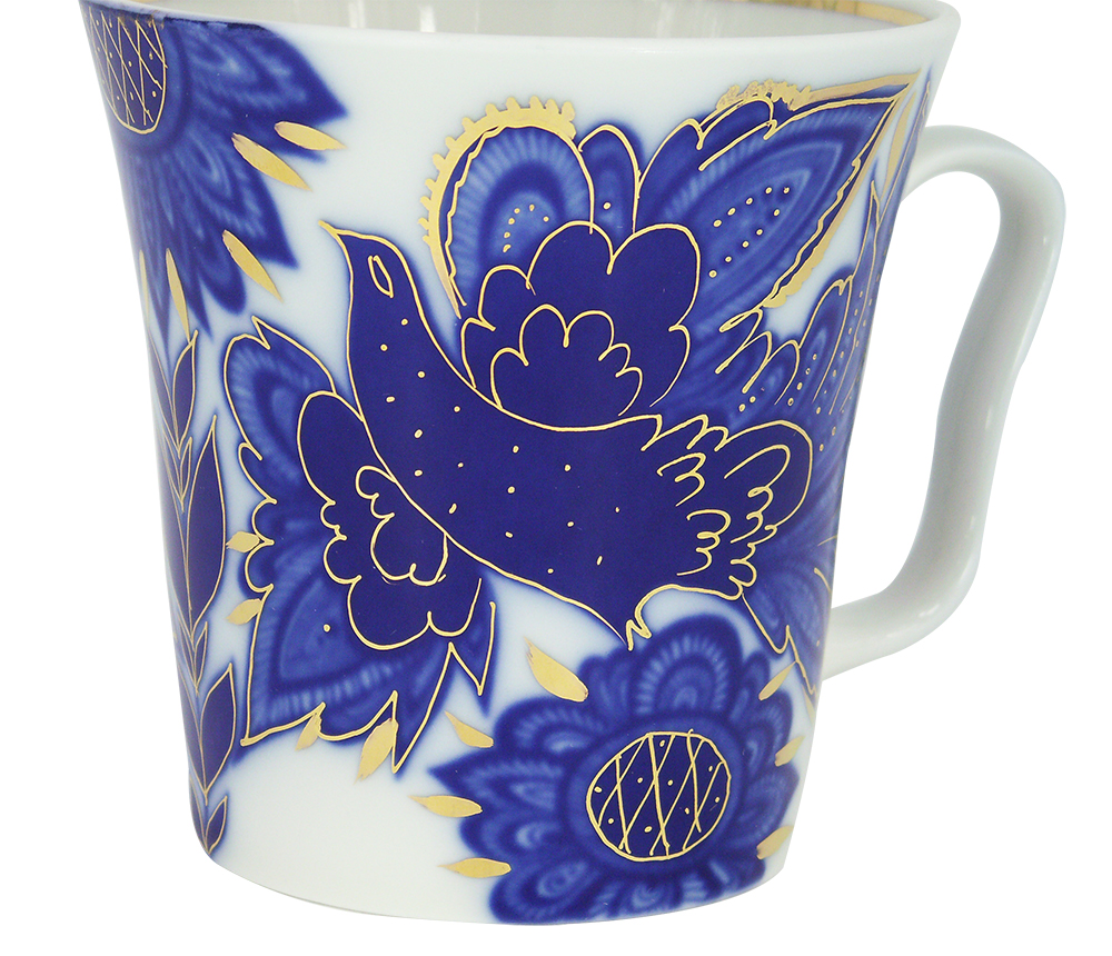 LOMONOSOV PORCELAIN MUG AND SAUCER MAGIC FIREBIRD LENINGRADSKII 12.7 FL.OZ