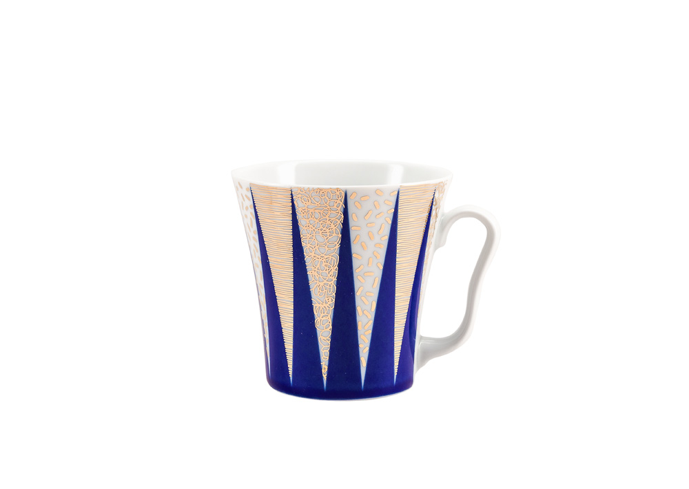 LOMONOSOV PORCELAIN MUG COBALT PATTERN MORIOKA LENINGRADSKII-2 12.2 FL.OZ/360 ML
