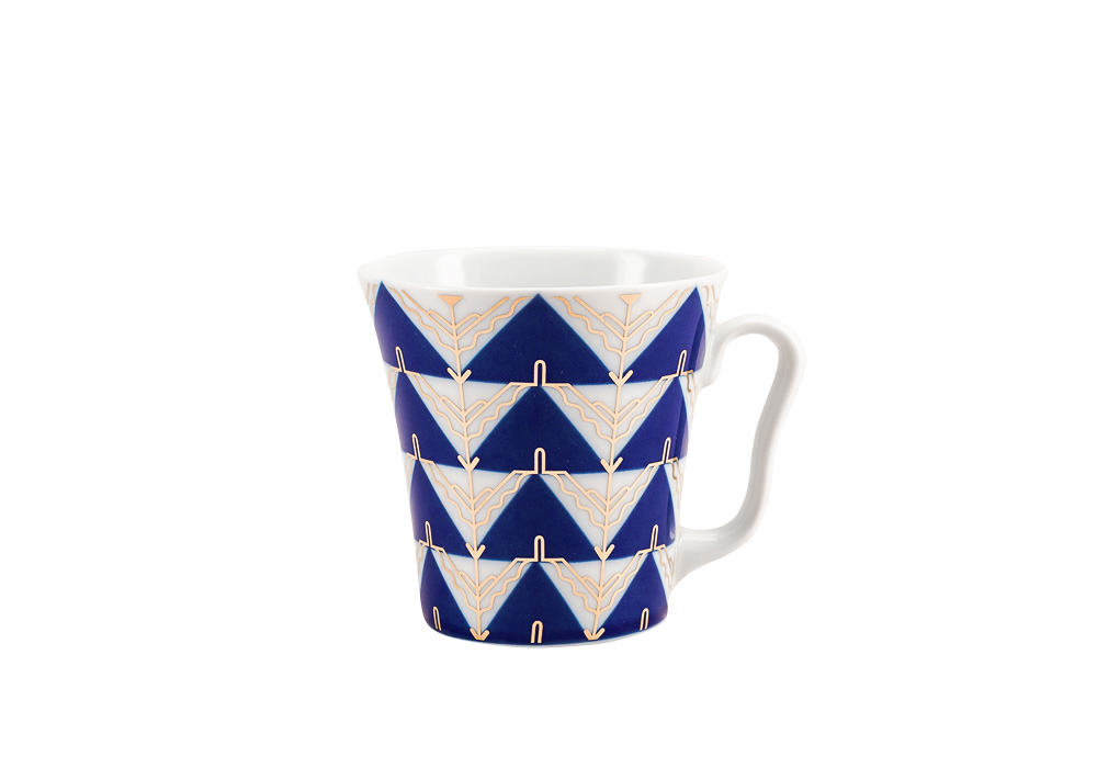 LOMONOSOV PORCELAIN MUG COBALT PATTERN KALEVALA LENINGRADSKII-2 12.2 FL.OZ/360 ML