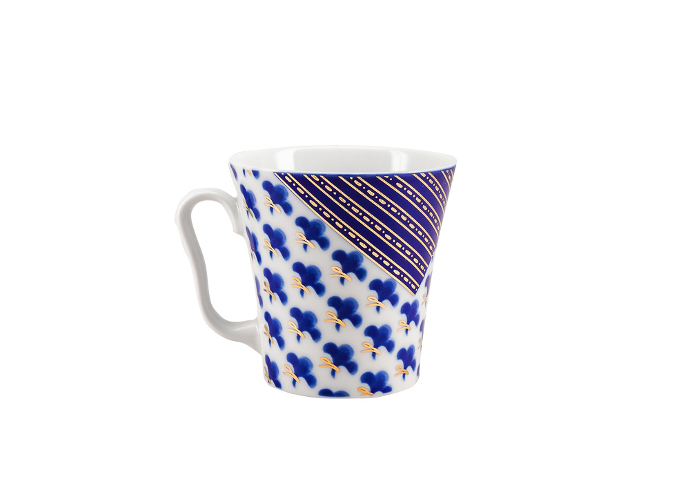 LOMONOSOV PORCELAIN MUG COBALT PATTERN OKINAVA LENINGRADSKII-2 12.2 FL.OZ/360 ML