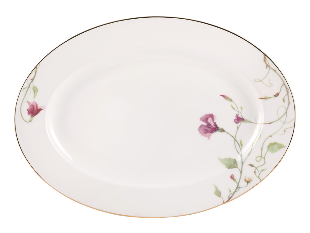 LOMONOSOV PORCELAIN DINING SET SERVICE 24 ITEMS FLOWERING SWEET PEA
