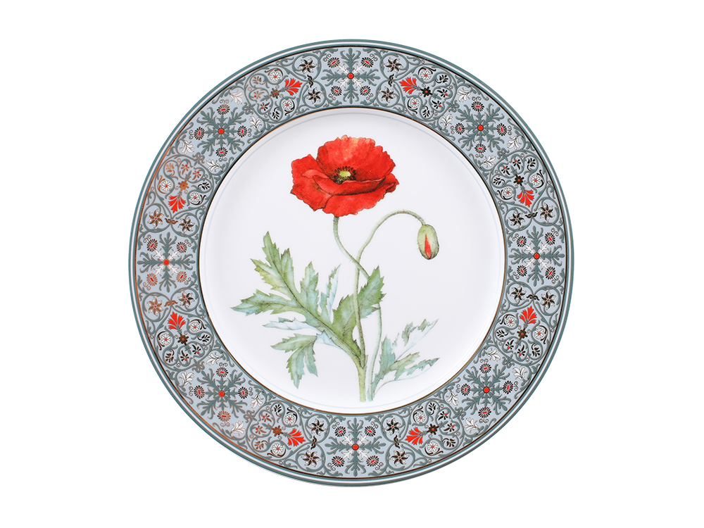 LOMONOSOV PORCELAIN DECORATIVE PLATE POPPY 10.6"/270 MM