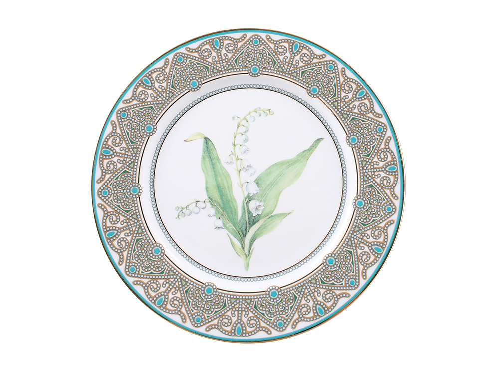 LOMONOSOV PORCELAIN DECORATIVE PLATE LILY OF THE VALLEY 10.6"/270 MM