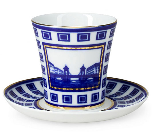 LOMONOSOV PORCELAIN MUG STARO-KALINKIN BRIDGE LENINGRADSKII-2 12.2 FL.OZ/360 ML
