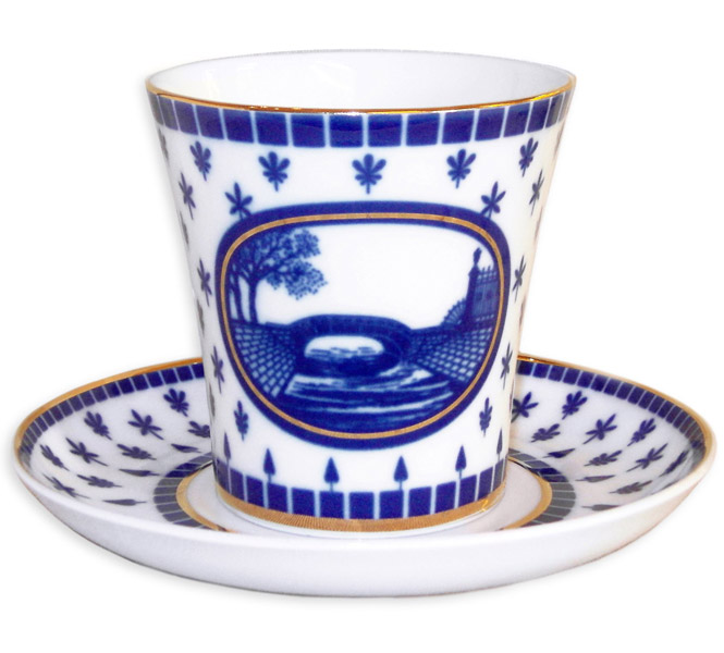 LOMONOSOV PORCELAIN MUG SWAN BRIDGE LENINGRADSKII-2 12.2 FL.OZ/360 ML