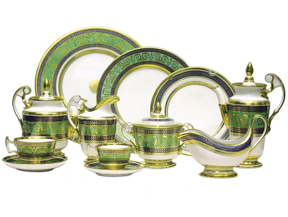 LOMONOSOV PORCELAIN TEA SET GOLD 6/20