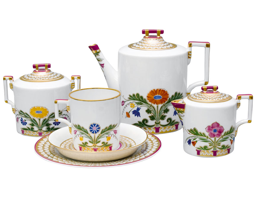 LOMONOSOV PORCELAIN TEA SET MOSCOW RIVER 6/20