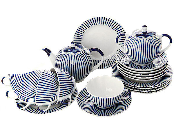 LOMONOSOV PORCELAIN TEA SET TULIP FRENCHMAN 6/20