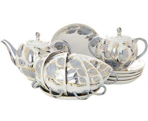 LOMONOSOV PORCELAIN TEA SET TULIP MOONLIGHT 6/20