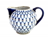 LOMONOSOV PORCELAIN TEA SET COBALT NET TULIP 16 ITEMS FOR 6 PERSONS