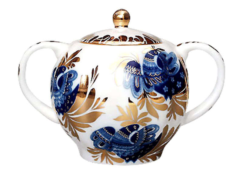 LOMONOSOV PORCELAIN TEA SET TULIP GOLDEN GARDEN 6/20