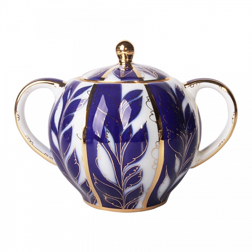 LOMONOSOV PORCELAIN TEA SET TULIP WINTER NIGHT 6/14